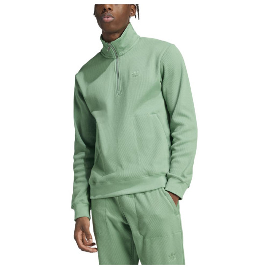 Adidas Trefoil Essentials Waffle 1/2 Zip Sweatshirt